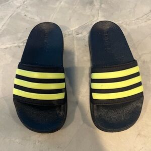 Adidas navy and Yellow Slide Sandals